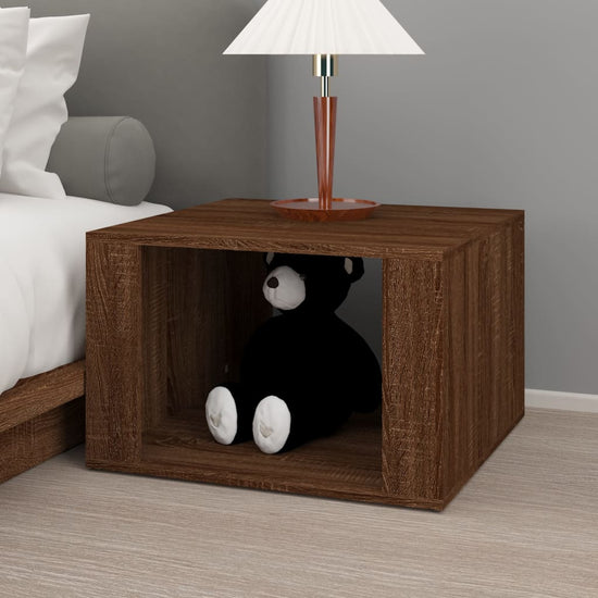 Nachtkastje 57x55x36 cm bewerkt hout bruin eikenkleur MeubelReus
