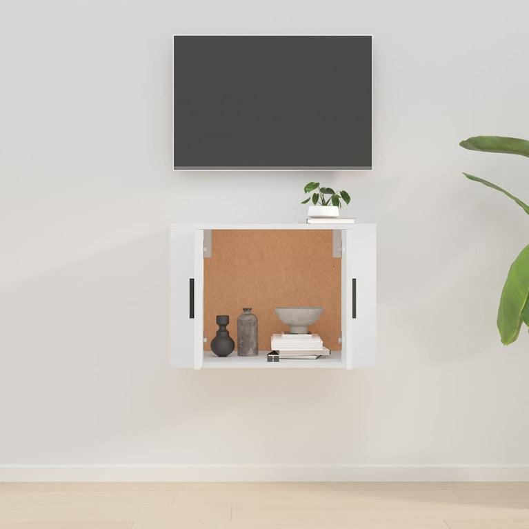 Tv-wandmeubel 57x34,5x40 cm hoogglans wit MeubelReus
