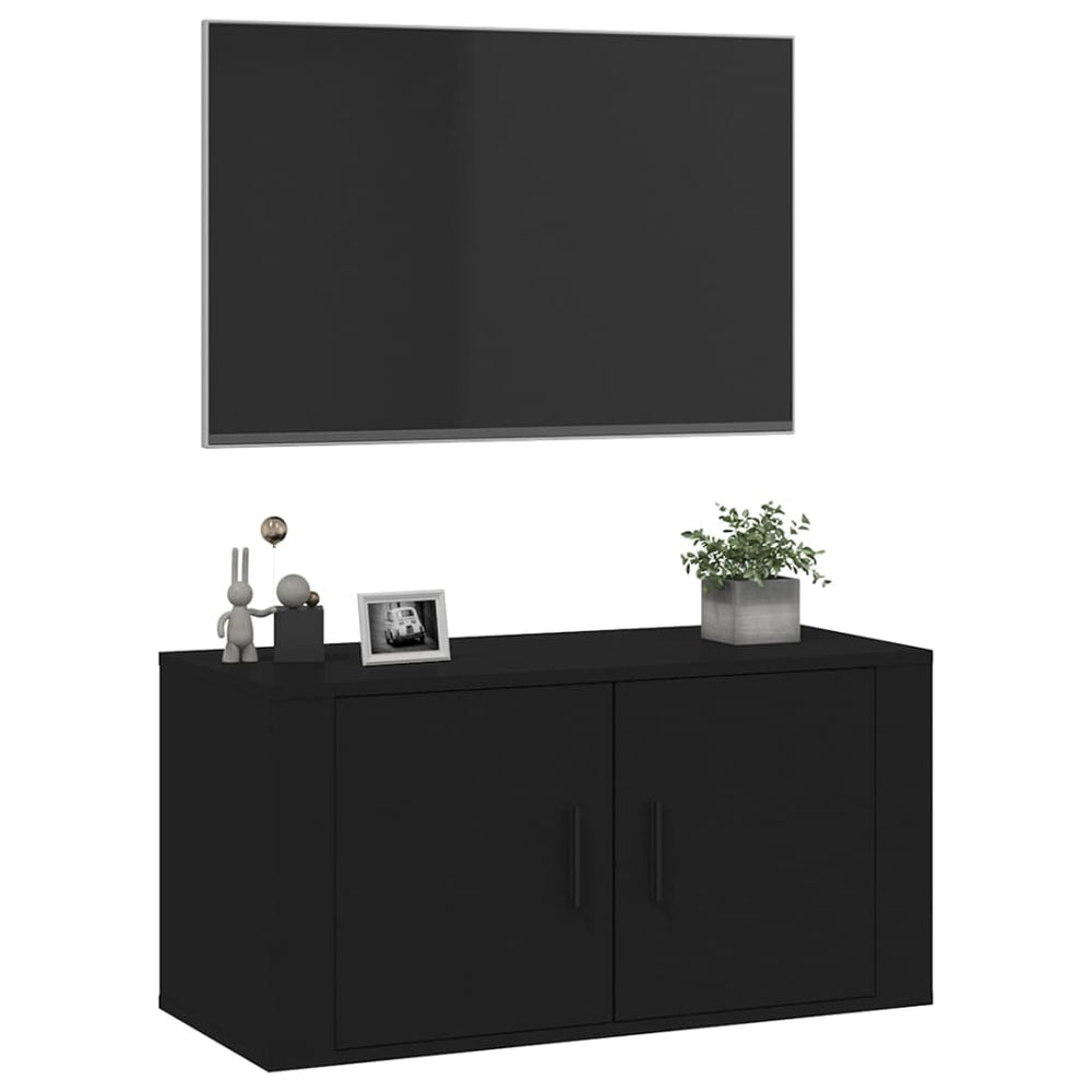 Tv-wandmeubel 80x34,5x40 cm zwart MeubelReus