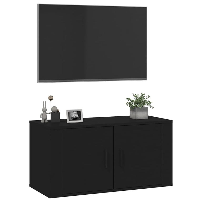 Tv-wandmeubel 80x34,5x40 cm zwart MeubelReus