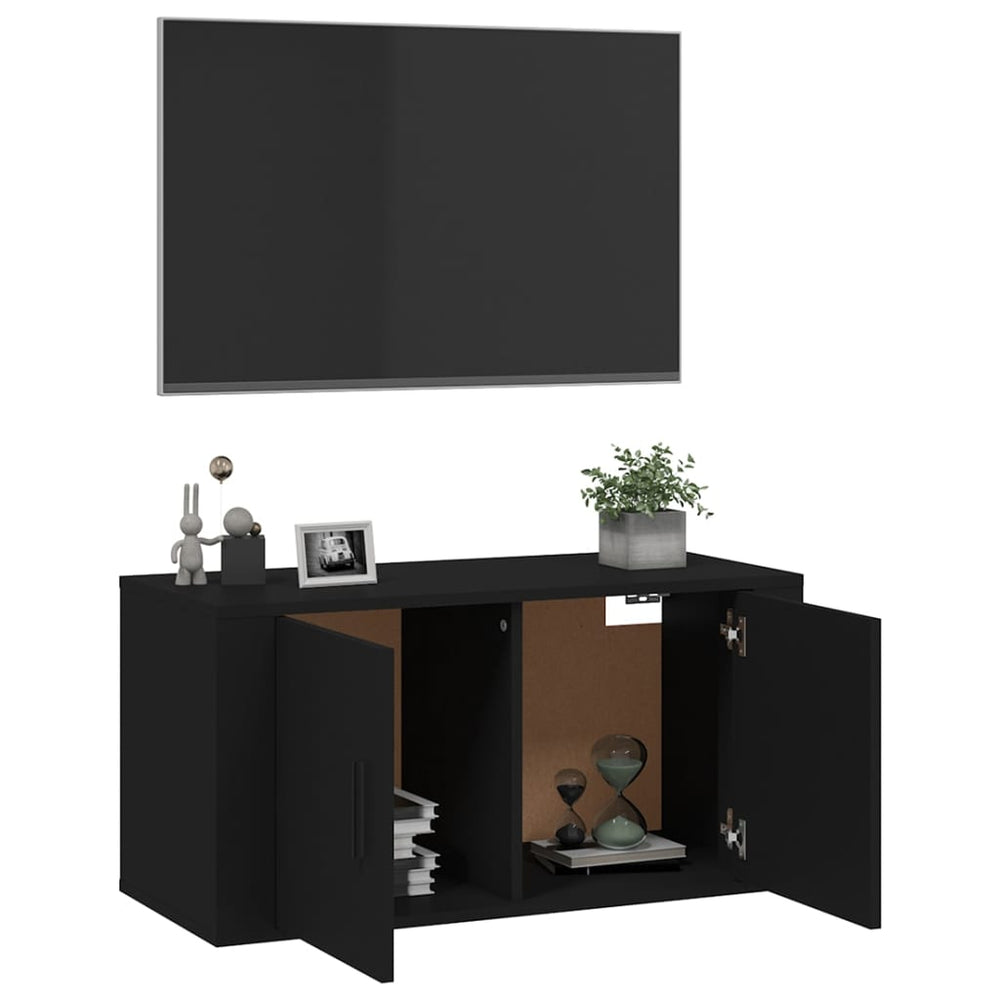 Tv-wandmeubel 80x34,5x40 cm zwart MeubelReus