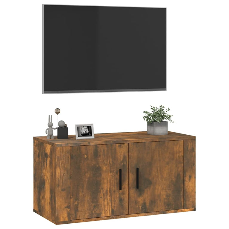 Tv-wandmeubel 80x34,5x40 cm gerookt eikenkleurig MeubelReus