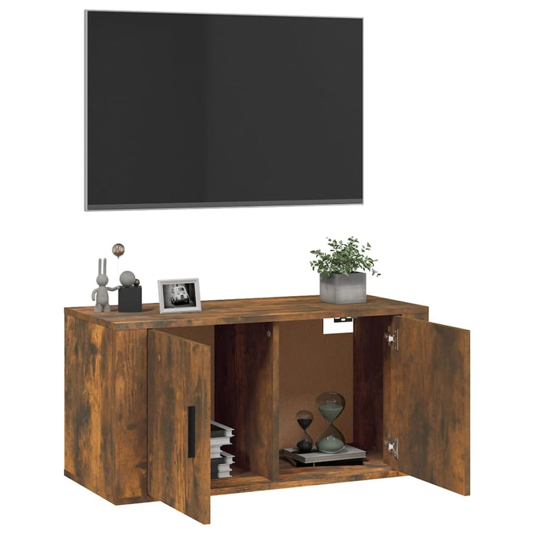 Tv-wandmeubel 80x34,5x40 cm gerookt eikenkleurig MeubelReus
