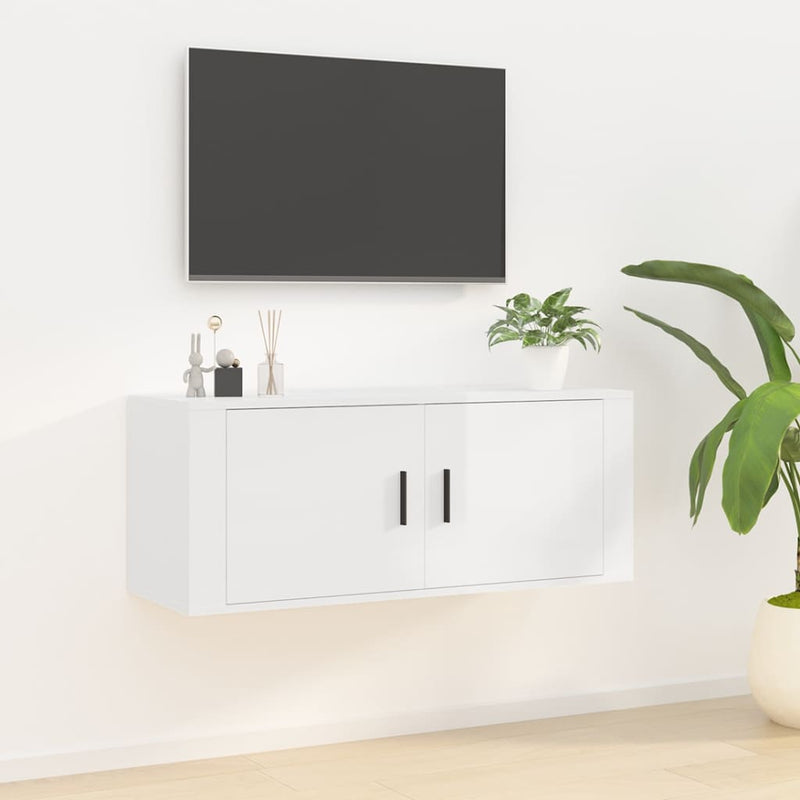 Tv-wandmeubel 100x34,5x40 cm hoogglans wit MeubelReus