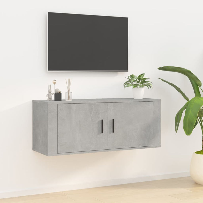 Tv-wandmeubel 100x34,5x40 cm betongrijs MeubelReus