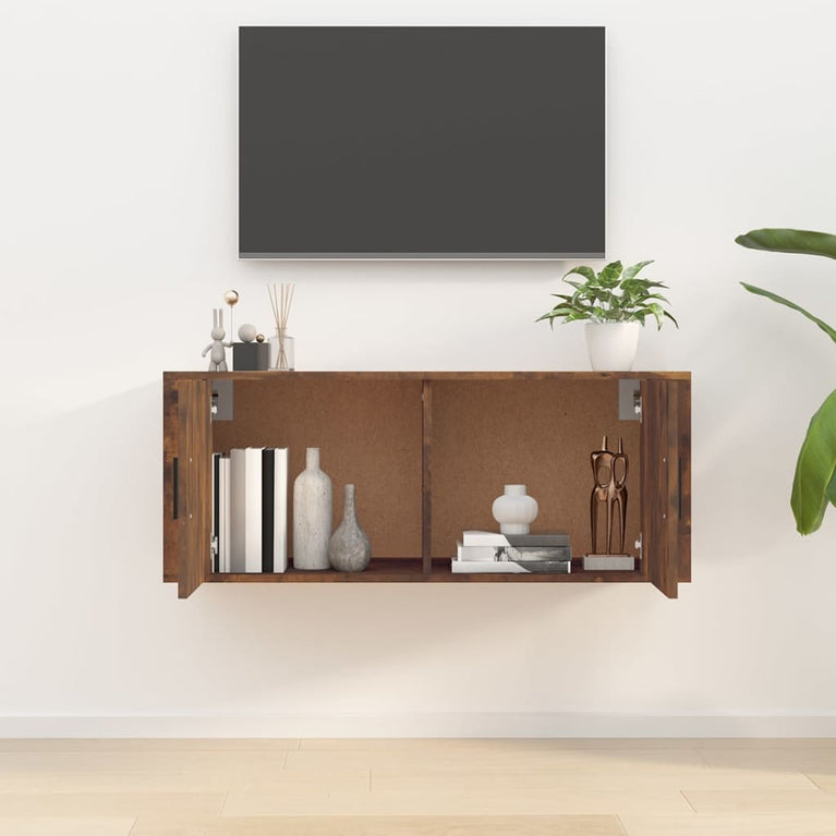 Tv-wandmeubel 100x34,5x40 cm gerookt eikenkleurig MeubelReus