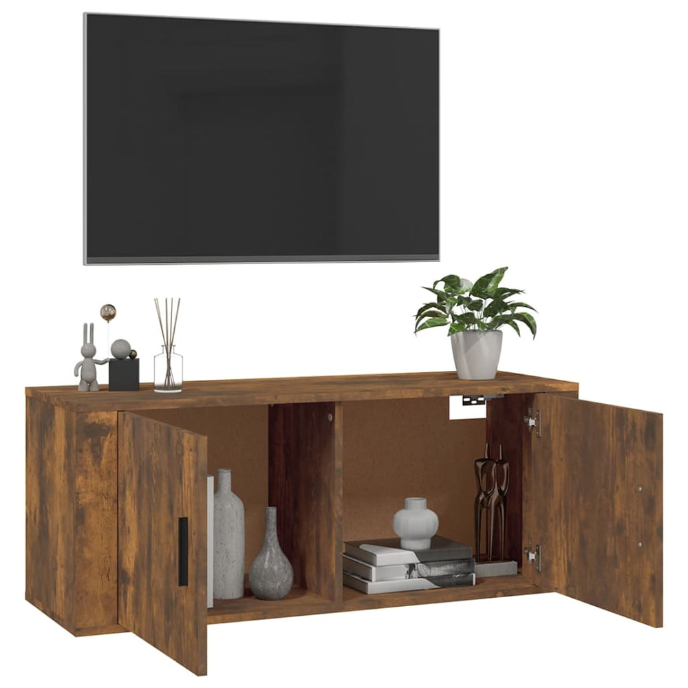 Tv-wandmeubel 100x34,5x40 cm gerookt eikenkleurig MeubelReus