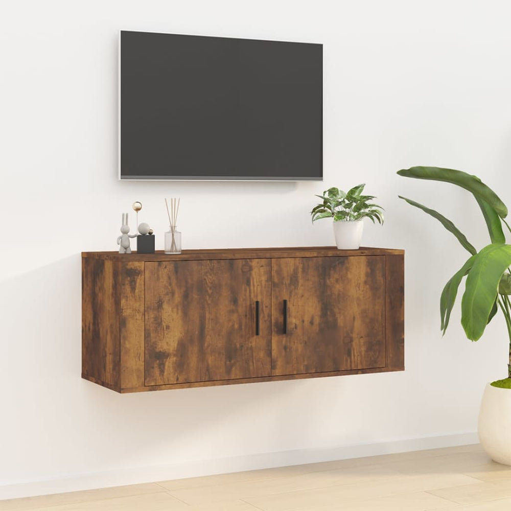Tv-wandmeubel 100x34,5x40 cm gerookt eikenkleurig MeubelReus
