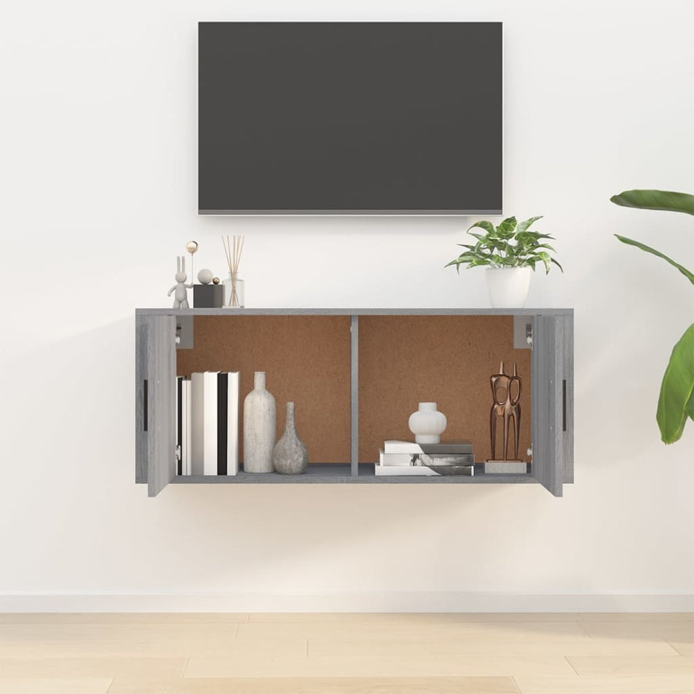 Tv-wandmeubel 100x34,5x40 cm grijs sonoma eikenkleurig MeubelReus