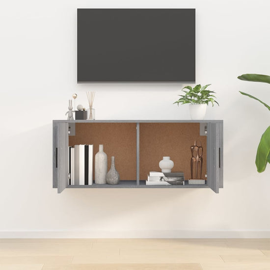 Tv-wandmeubel 100x34,5x40 cm grijs sonoma eikenkleurig MeubelReus