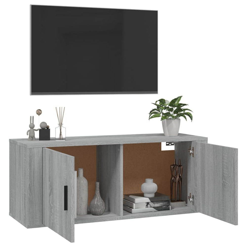Tv-wandmeubel 100x34,5x40 cm grijs sonoma eikenkleurig MeubelReus