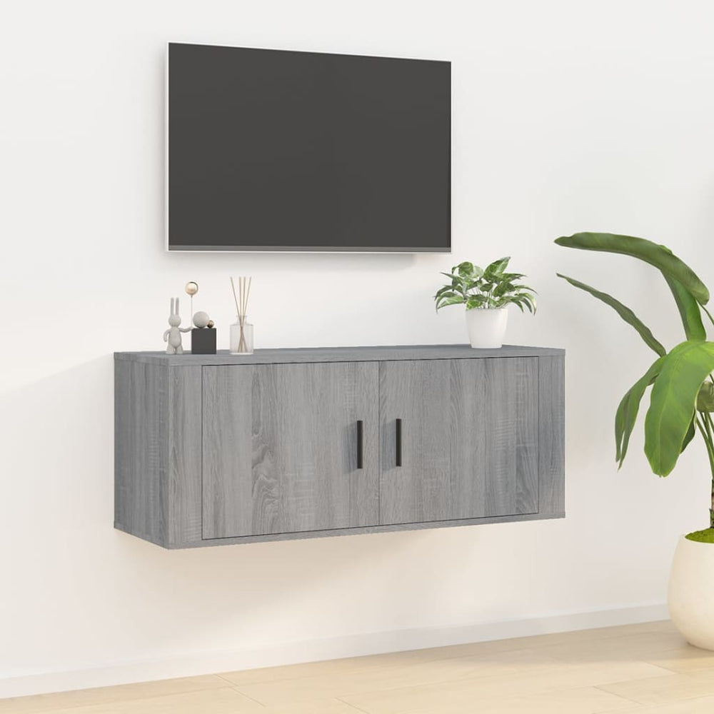 Tv-wandmeubel 100x34,5x40 cm grijs sonoma eikenkleurig MeubelReus