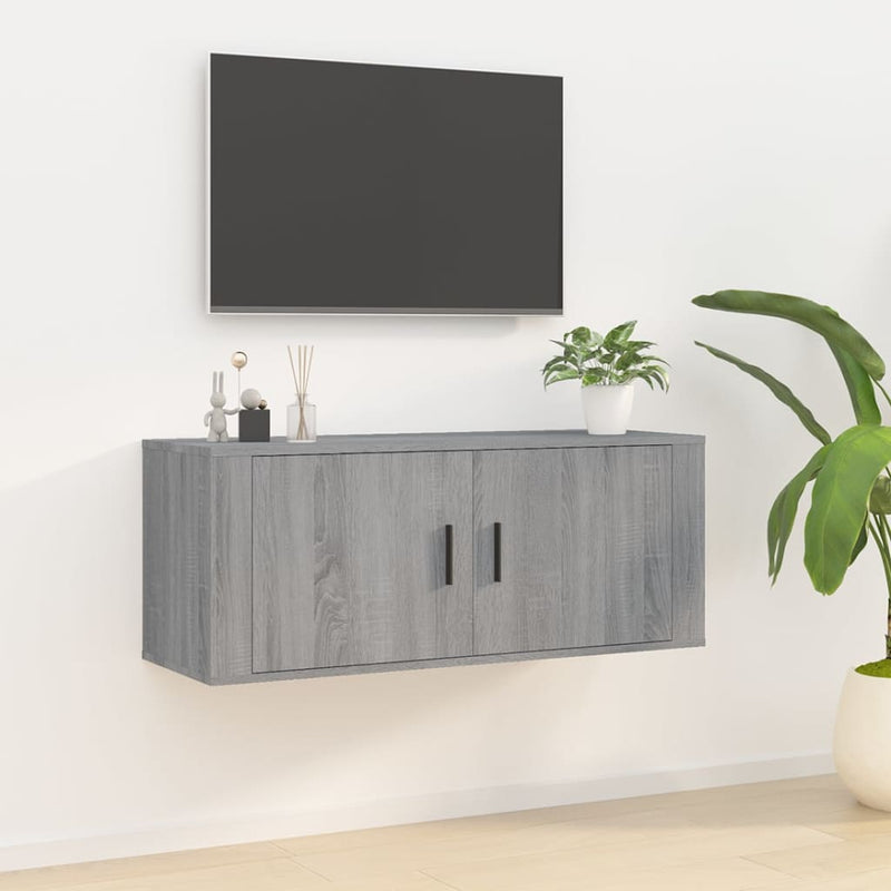 Tv-wandmeubel 100x34,5x40 cm grijs sonoma eikenkleurig MeubelReus