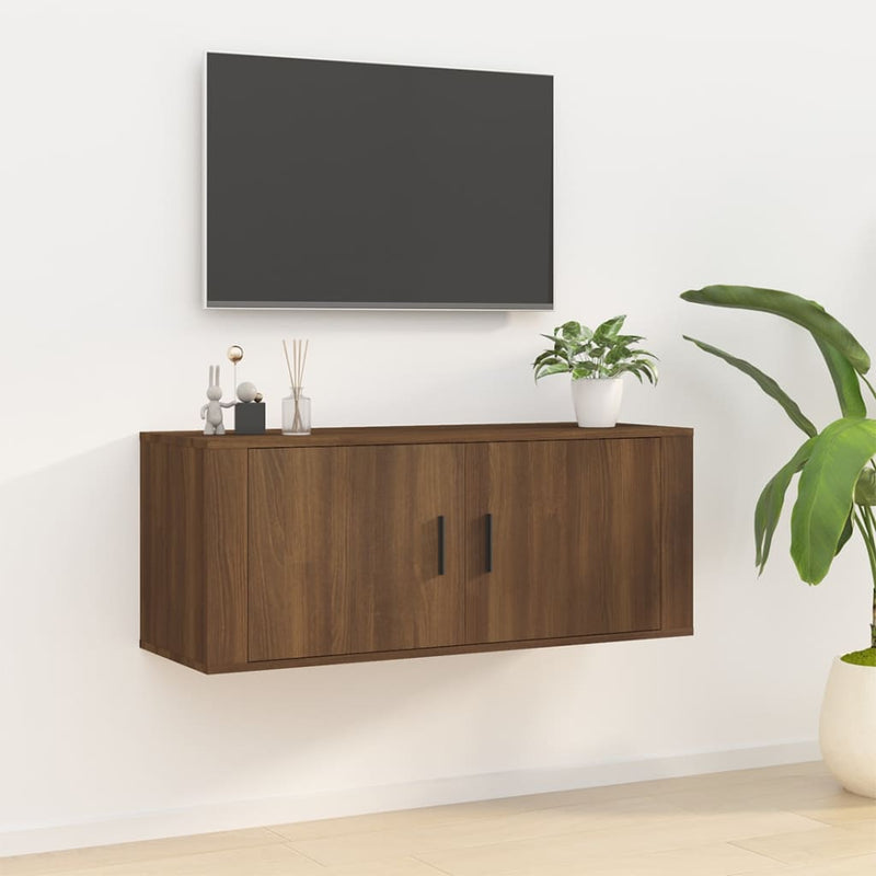 Tv-wandmeubel 100x34,5x40 cm bruin eikenkleur MeubelReus