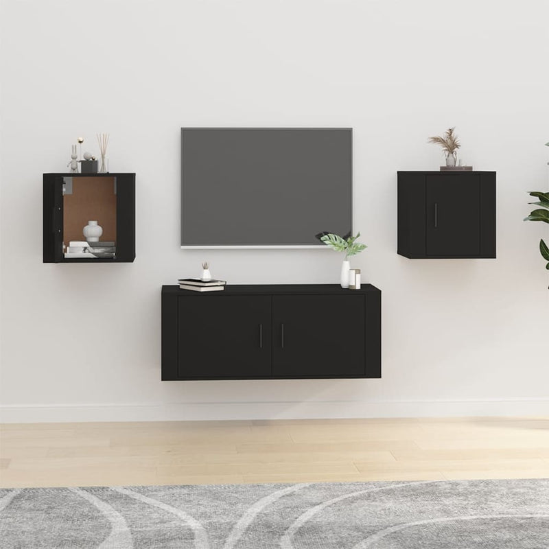 Tv-wandmeubels 2 st 40x34,5x40 cm zwart MeubelReus