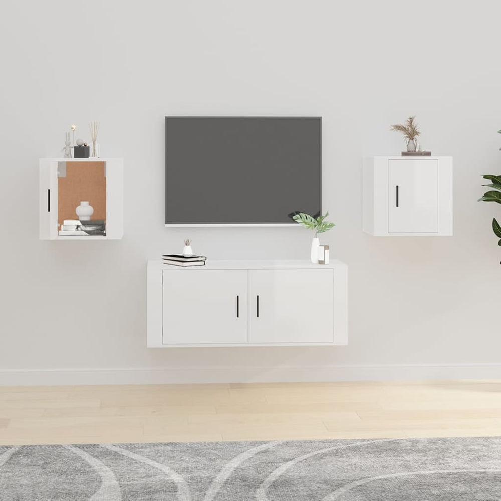 Tv-wandmeubels 2 st 40x34,5x40 cm hoogglans wit MeubelReus