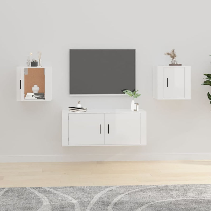 Tv-wandmeubels 2 st 40x34,5x40 cm hoogglans wit MeubelReus