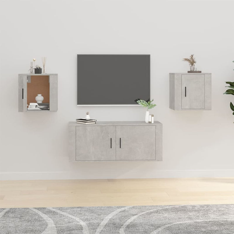 Tv-wandmeubels 2 st 40x34,5x40 cm betongrijs MeubelReus