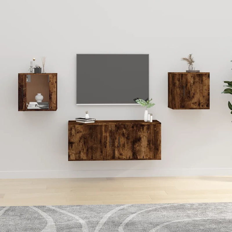 Tv-wandmeubels 2 st 40x34,5x40 cm gerookt eikenkleurig MeubelReus