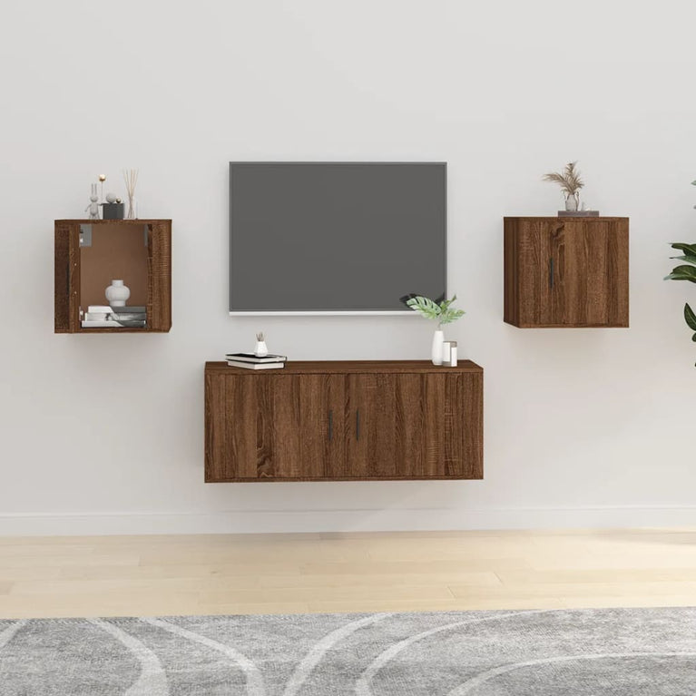Tv-wandmeubels 2 st 40x34,5x40 cm bruin eikenkleur MeubelReus