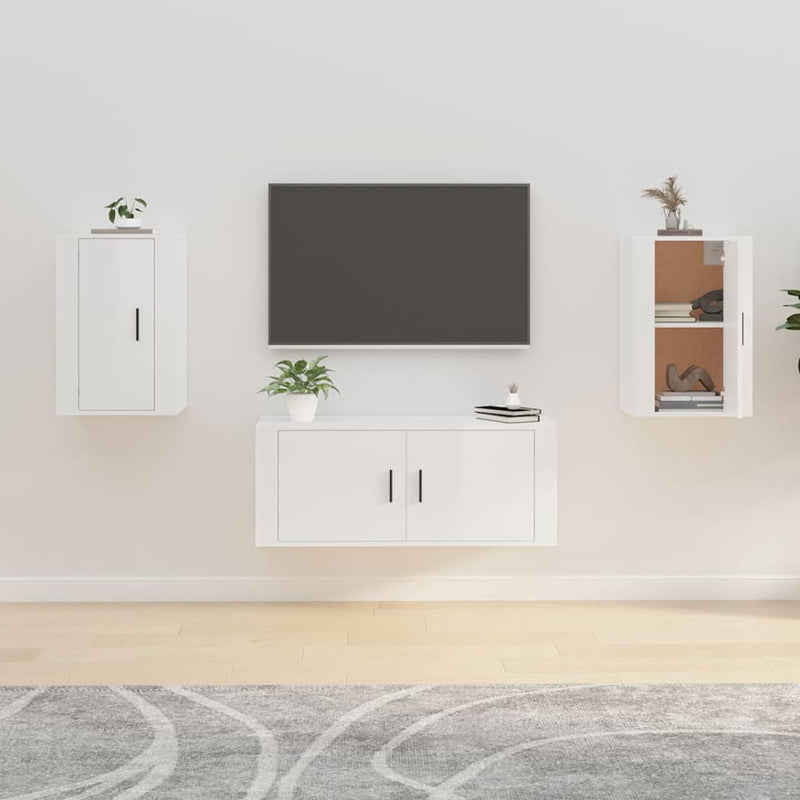 Tv-wandmeubels 2 st 40x34,5x60 cm hoogglans wit MeubelReus