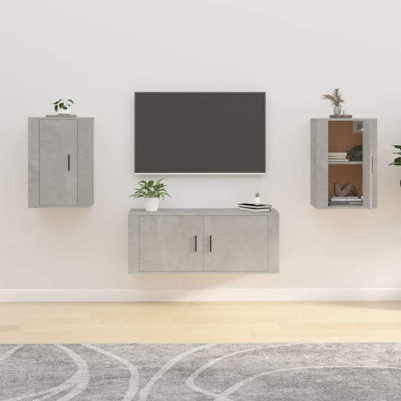 Tv-wandmeubels 2 st 40x34,5x60 cm betongrijs MeubelReus