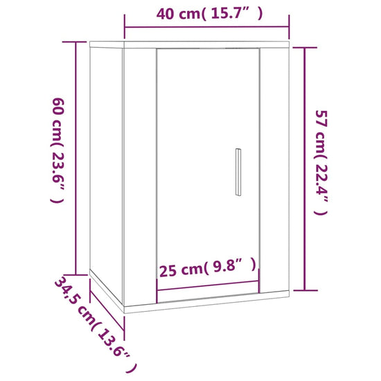 Tv-wandmeubel 40x34,5x60 cm grijs sonoma eikenkleurig MeubelReus