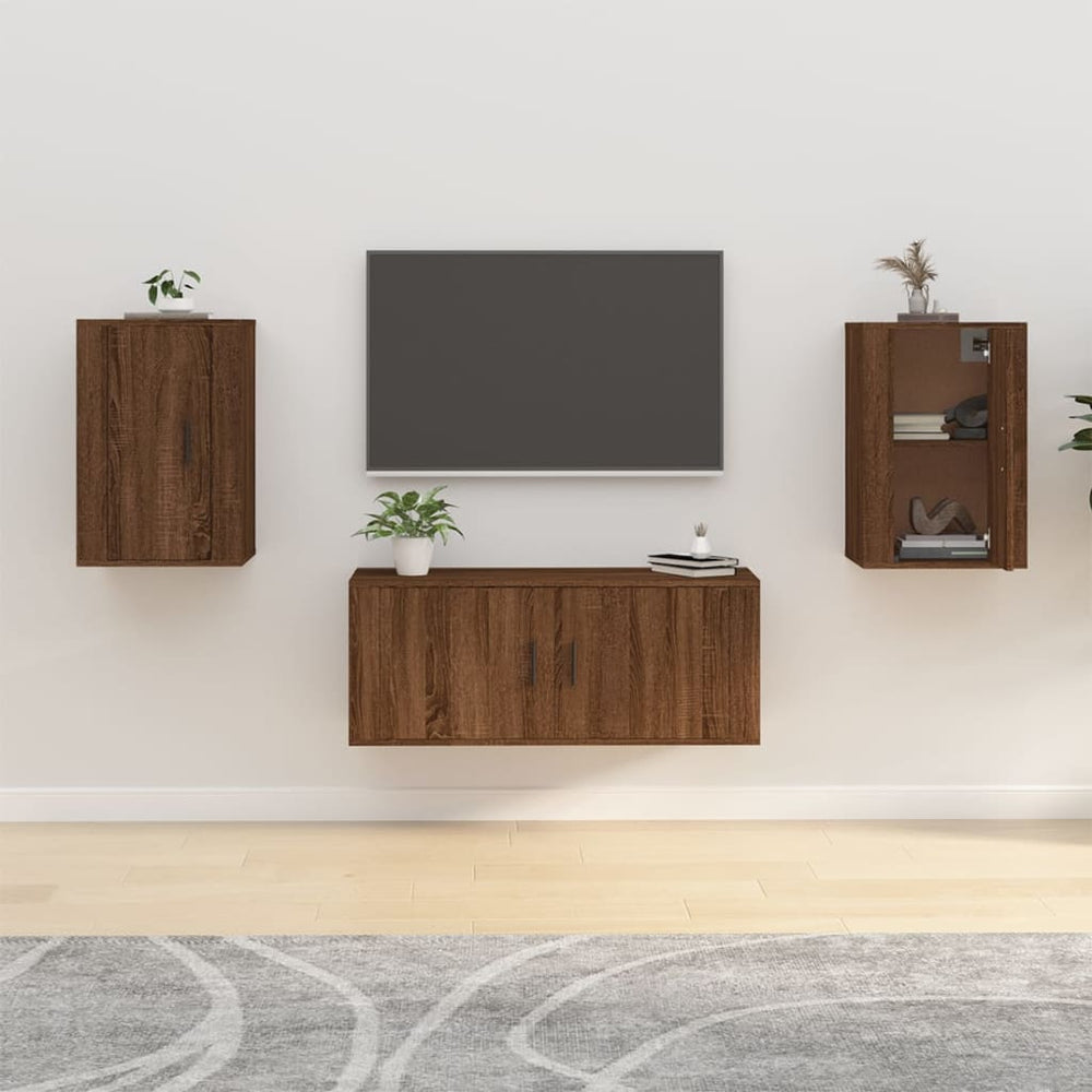 Tv-wandmeubels 2 st 40x34,5x60 cm bruin eikenkleur MeubelReus