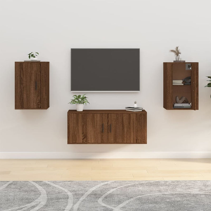 Tv-wandmeubels 2 st 40x34,5x60 cm bruin eikenkleur MeubelReus