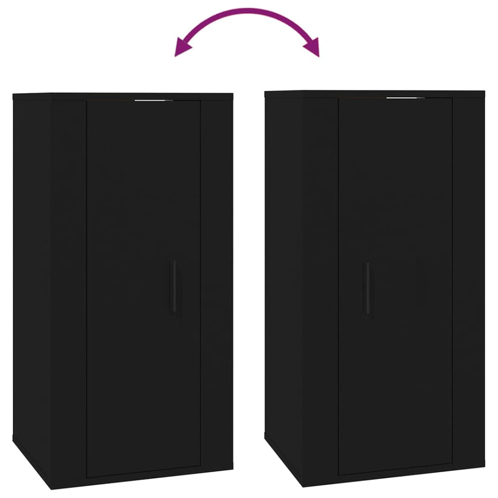Tv-wandmeubel 40x34,5x80 cm zwart MeubelReus