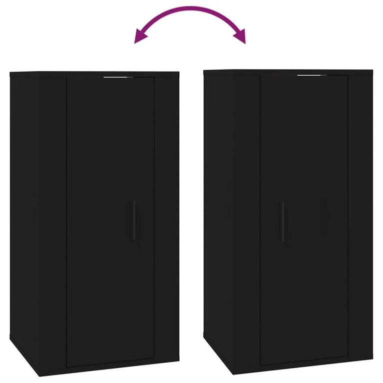 Tv-wandmeubel 40x34,5x80 cm zwart MeubelReus