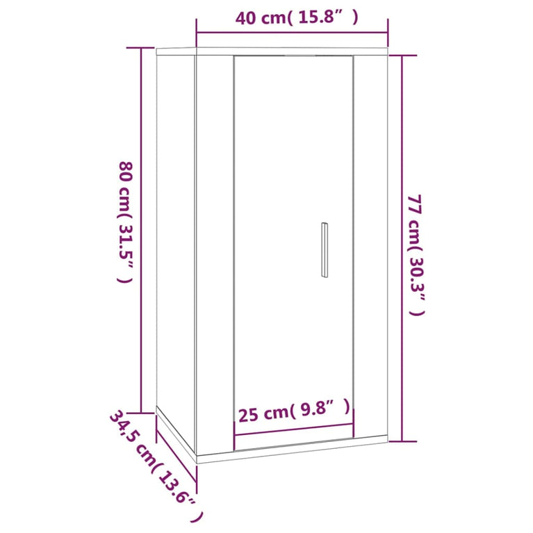 Tv-wandmeubel 40x34,5x80 cm zwart MeubelReus