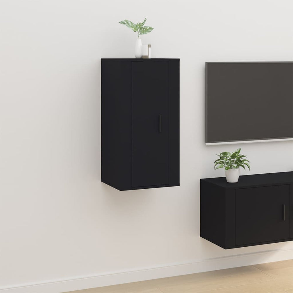 Tv-wandmeubel 40x34,5x80 cm zwart MeubelReus