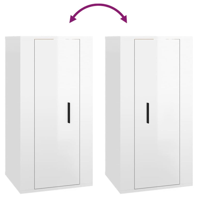 Tv-wandmeubel 40x34,5x80 cm hoogglans wit MeubelReus