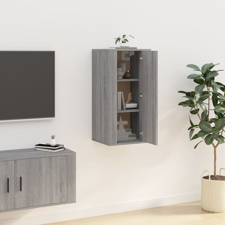 Tv-wandmeubel 40x34,5x80 cm grijs sonoma eikenkleurig MeubelReus
