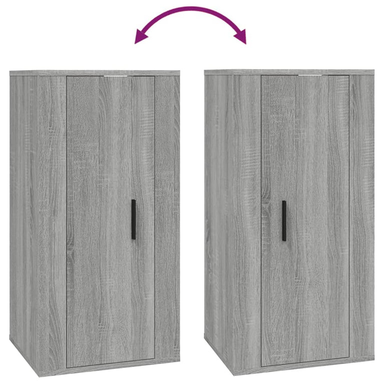 Tv-wandmeubel 40x34,5x80 cm grijs sonoma eikenkleurig MeubelReus