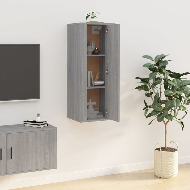 Tv-wandmeubel 40x34,5x100 cm grijs sonoma eikenkleurig MeubelReus