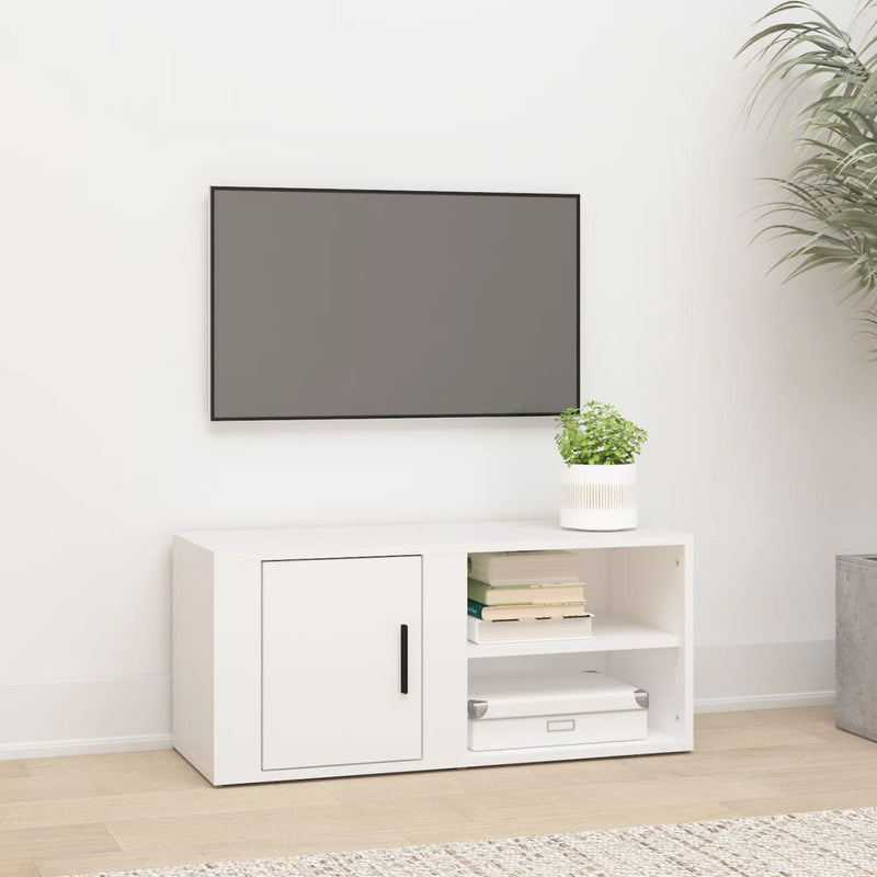 Tv-meubel 80x31,5x36 cm bewerkt hout wit MeubelReus