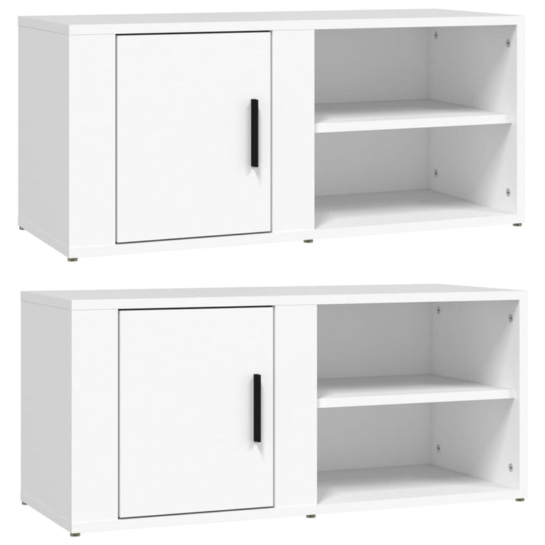 Tv-meubels 2 st 80x31,5x36 cm bewerkt hout wit MeubelReus