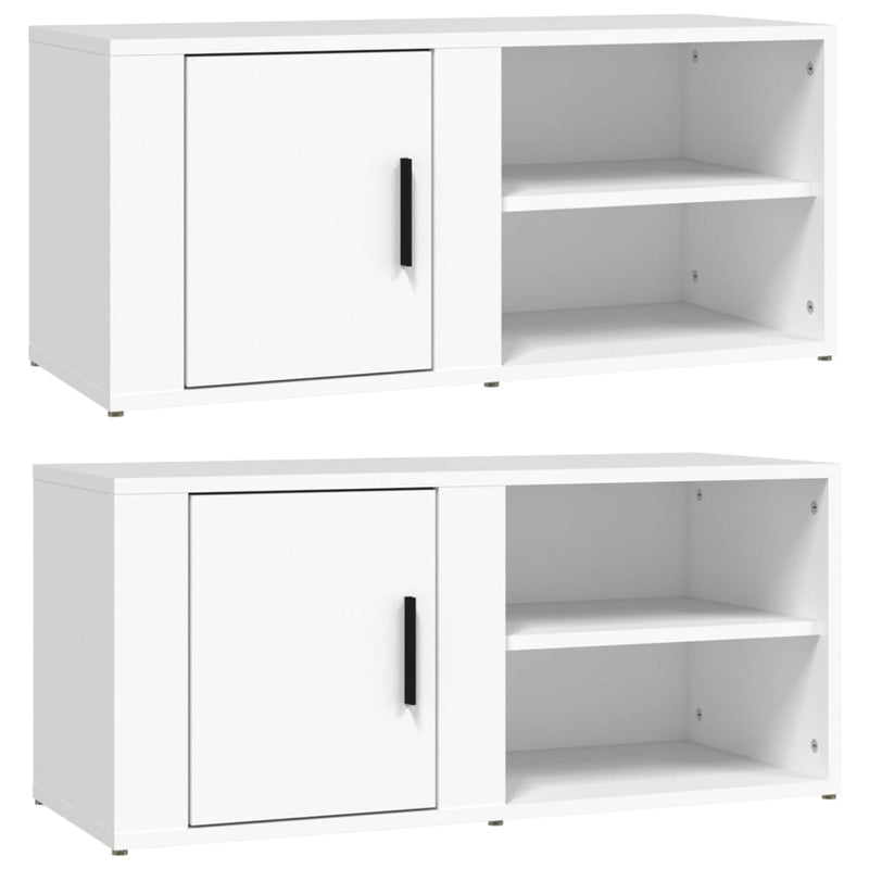 Tv-meubels 2 st 80x31,5x36 cm bewerkt hout wit MeubelReus