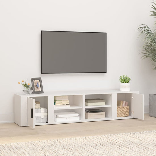 Tv-meubels 2 st 80x31,5x36 cm bewerkt hout wit MeubelReus