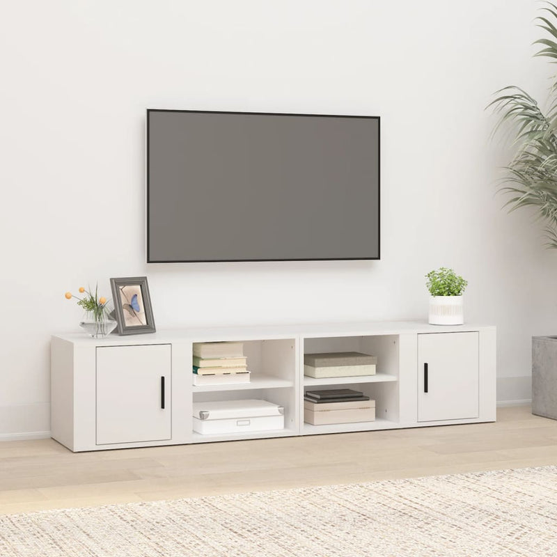Tv-meubels 2 st 80x31,5x36 cm bewerkt hout wit MeubelReus