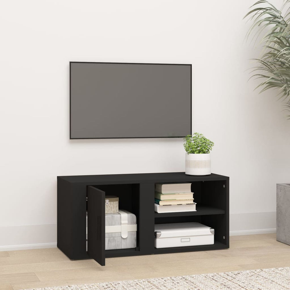 Tv-meubel 80x31,5x36 cm bewerkt hout zwart MeubelReus