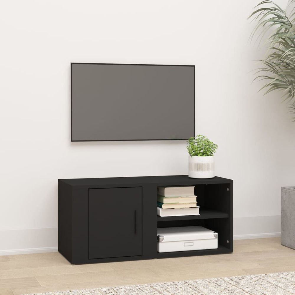 Tv-meubel 80x31,5x36 cm bewerkt hout zwart MeubelReus