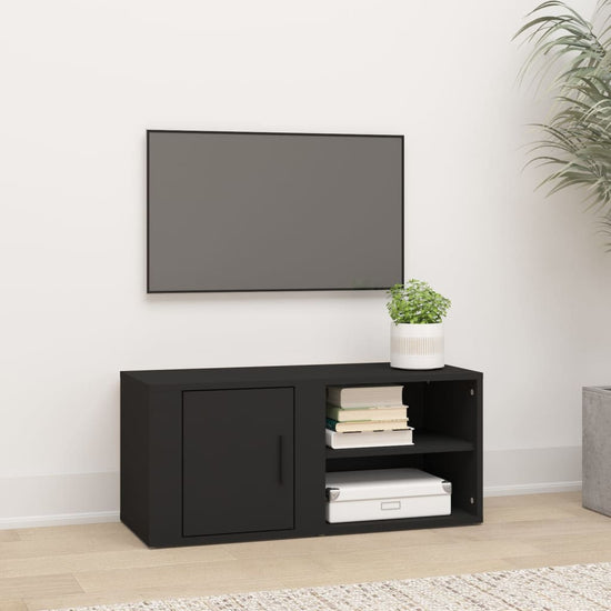 Tv-meubel 80x31,5x36 cm bewerkt hout zwart MeubelReus
