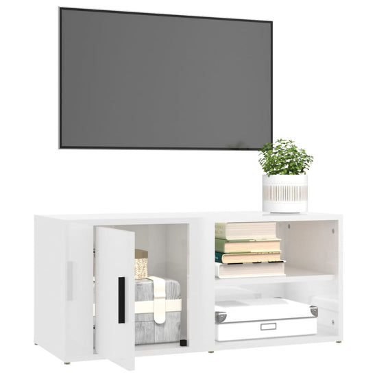 Tv-meubels 2 st 80x31,5x36 cm bewerkt hout hoogglans wit MeubelReus