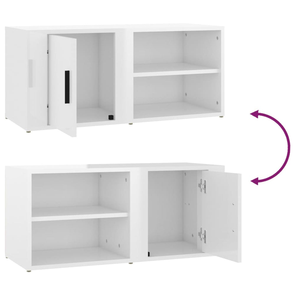 Tv-meubels 2 st 80x31,5x36 cm bewerkt hout hoogglans wit MeubelReus