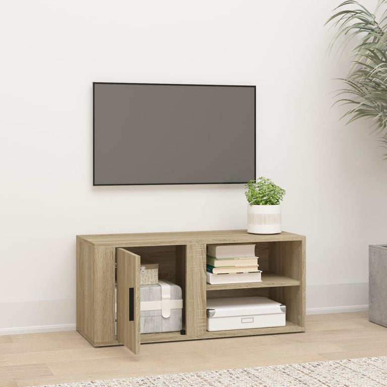 Tv-meubel 80x31,5x36 cm bewerkt hout sonoma eikenkleurig MeubelReus