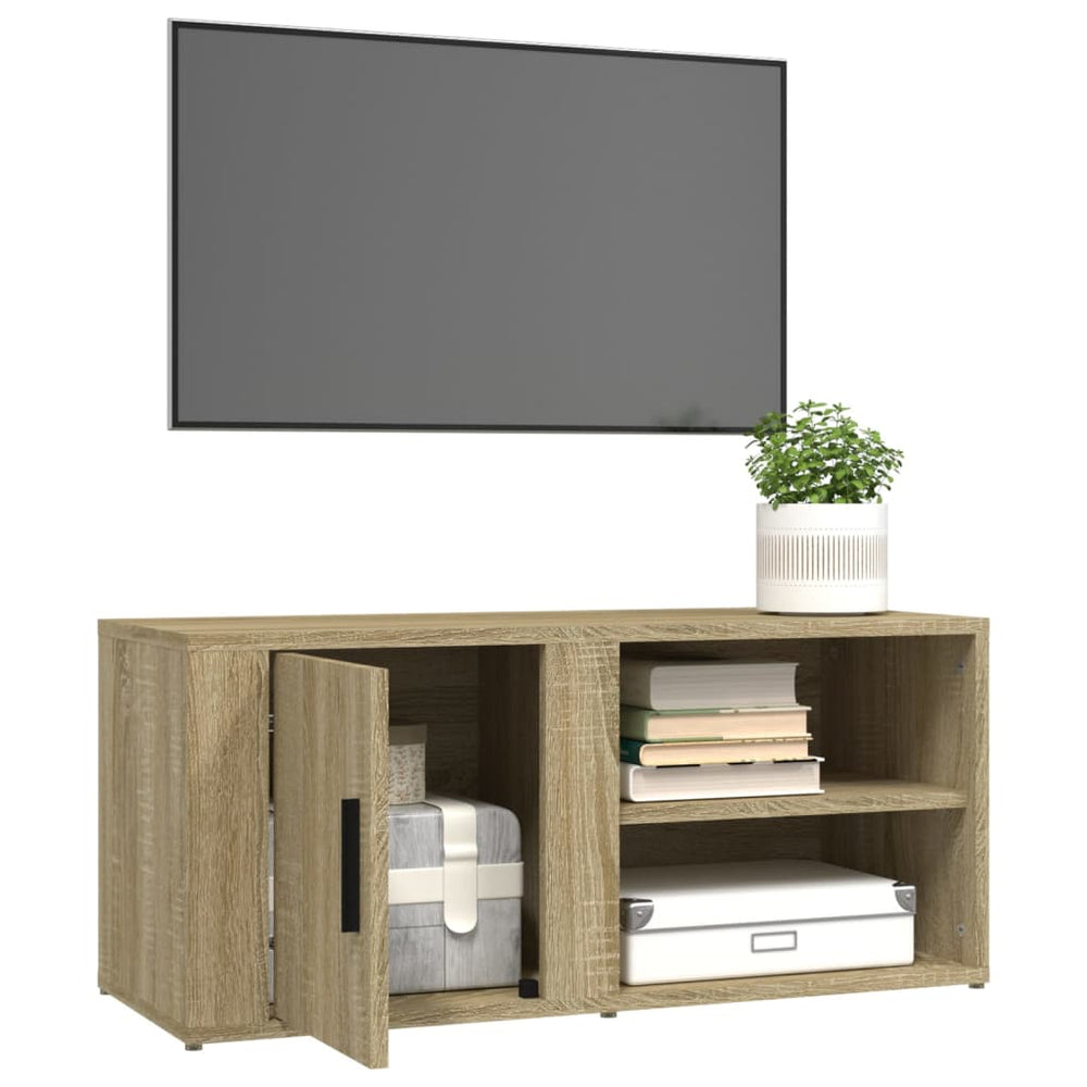 Tv-meubel 80x31,5x36 cm bewerkt hout sonoma eikenkleurig MeubelReus