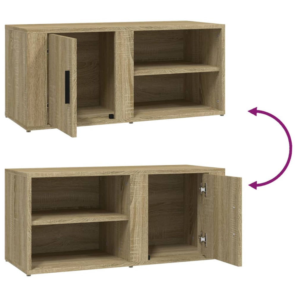Tv-meubel 80x31,5x36 cm bewerkt hout sonoma eikenkleurig MeubelReus